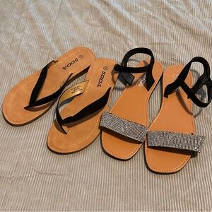 Black Sandals Lot Size 8 NWOT